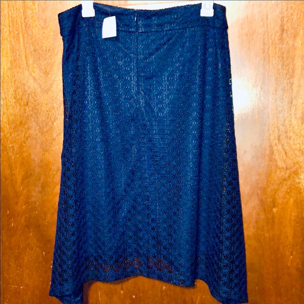 Navy Blue Lace Skirt
